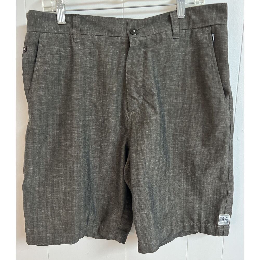 Billabong Men's 34 Gray Patterned Flat Front Casual Shorts Skate‎ Surf